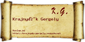 Krajnyák Gergely névjegykártya